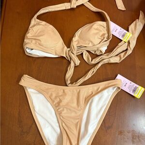 Champagne Shimmer Bikini Set